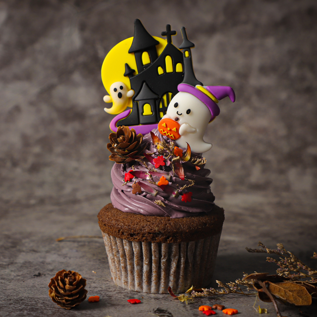 Halloween Ube Cream Muffins
