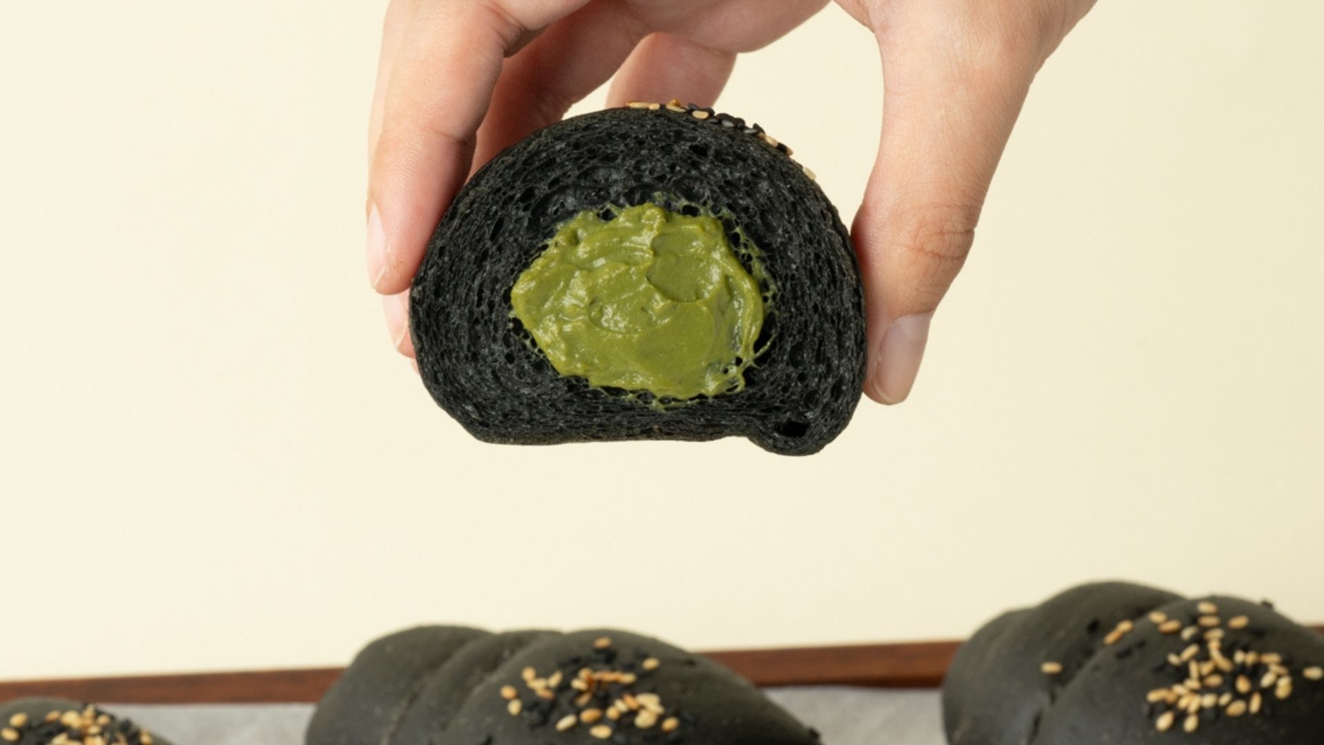 Charcoal Matcha Salt Bread