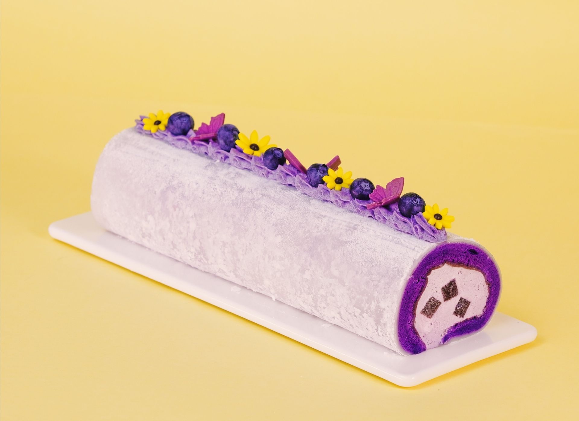 Ube Mochi Roll Cake