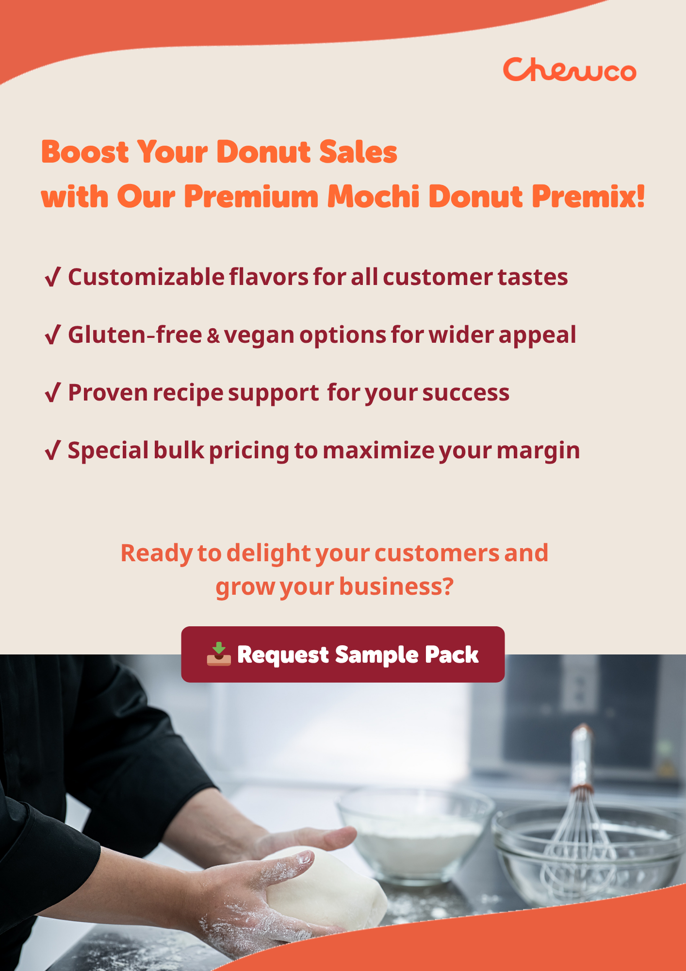 Boost Your Sales with Our Premium Mochi Donut Premix: Customizable Flavor, Gluten free and Vegan Mochi Donuts Available, Proven Recipe Support, Available in bulk order